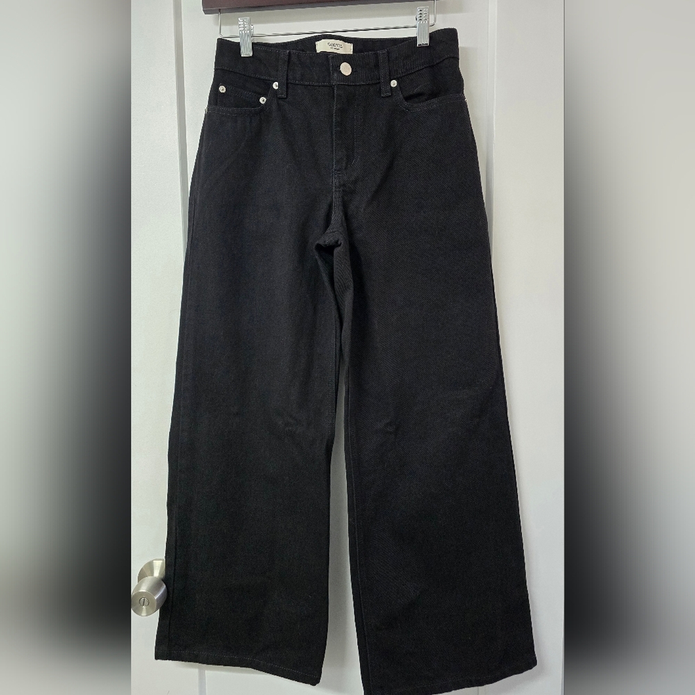 Neems 29 Waist Black Wide-Leg Jeans 100% Cotton